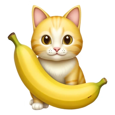 Een kat die een banaan eet  sticker