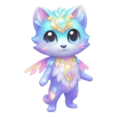 Shiny Shy Cool Sparkly Colorful Pastel beautiful fantasy Kawaii Ethereal Sona Fakemon-animal Full Body sticker