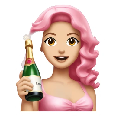 Lana del Rey pink cheering up with champagne over head sticker