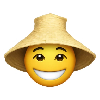 I need emoji face with the Chinese hat, smiling sticker