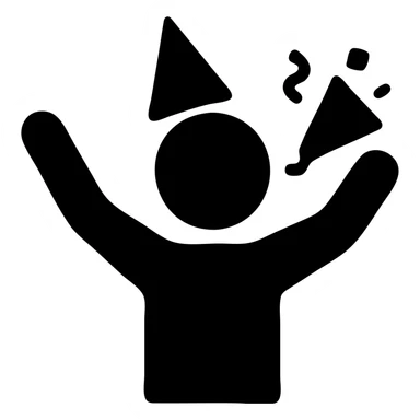 a person celebrating at a party sticker