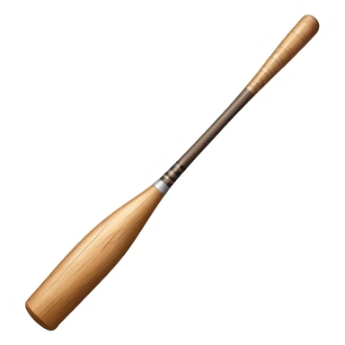 thick wooden baseball bat, faded color and visible cracks sticker