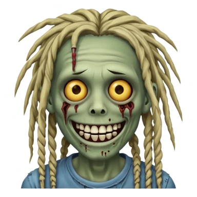 zombie with dreads with braces smiling  sticker