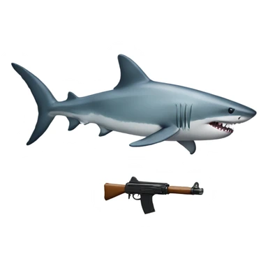 Shark with gun sticker