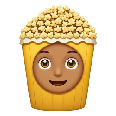 Emoji with 👀 for eyes and is eating popcorn 🍿 sticker