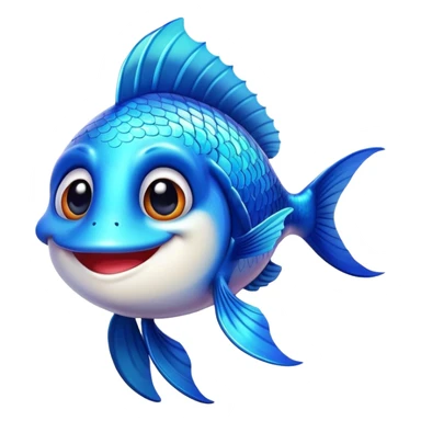 Happy fish looking straight at camera smiling and flapping fins sticker