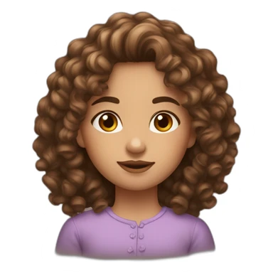 face of midle easten curly tenage girl with medium brown hair in top sticker