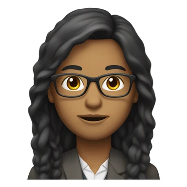 english teacher with dark long hair without glasses sticker