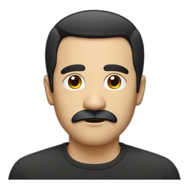 Serious man with small german moustache and short straight black hair sticker