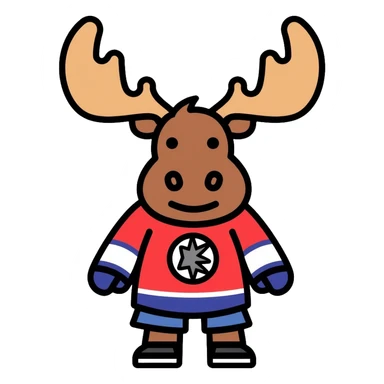 moose with a hockey jersey sticker