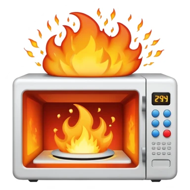 emoji of a microwave exploding sticker