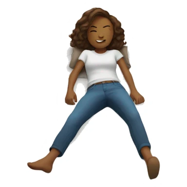 person lies on floor in city sticker