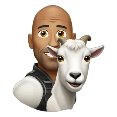 The rock on a goat sticker