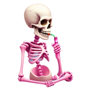 Skeleton with pink hookah  sticker