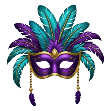 
masquerade mask with feathers sticker