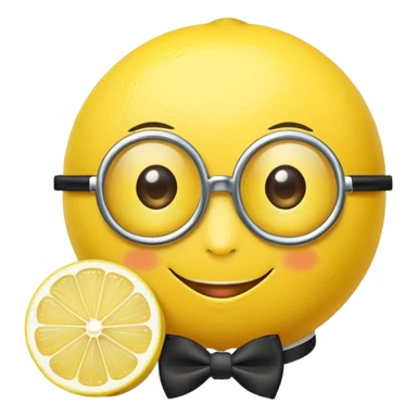 lemon with a face, monocle, and bow tie sticker