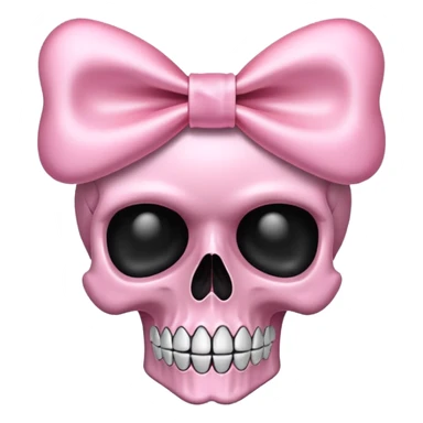 Light pink skull with a bow sticker