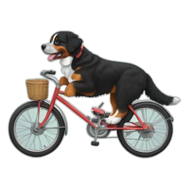 Bernese mountain dog on a bike sticker