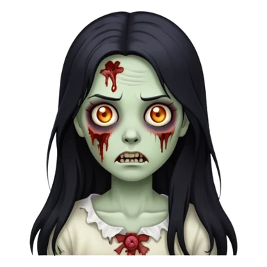 A zombie girl with long black hair sticker