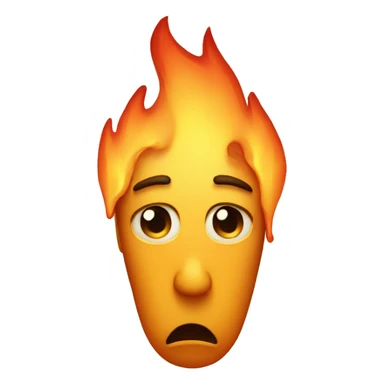 sad face fire sticker