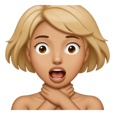 arms crossing over neck with mouth open sticker