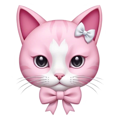 Pink cat with a white bow sticker