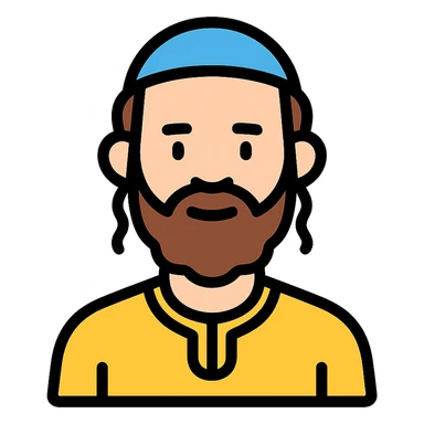 color outline icon of a Jewish man wearing a kippah sticker