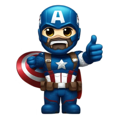 Bearded Captain america thumb up sticker