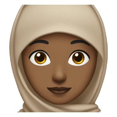 Skin tone light brown, a black hijab, and brown eyes and black eyelashes  sticker