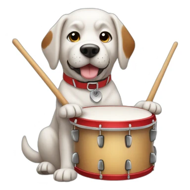 drumming dog sticker