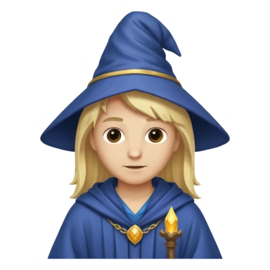 blonde wizard no hat sticker