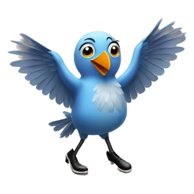 Bird with tap dance shoes sticker