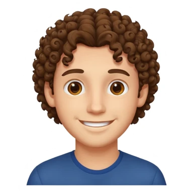 Young man with curly hair  sticker