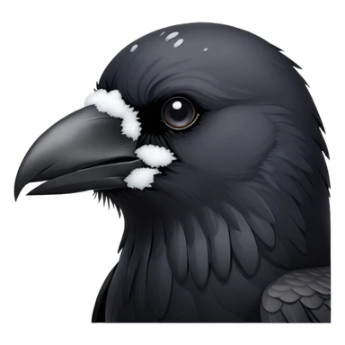Crow with snow on nose sticker