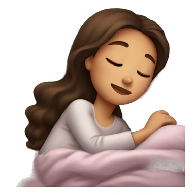 brunette girl sleeping cozy sticker