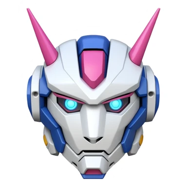 Gundam RX-0 Unicorn robot head, bottom view sticker