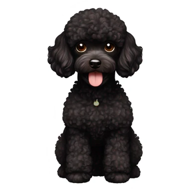 black toy poodle with brown points sticker