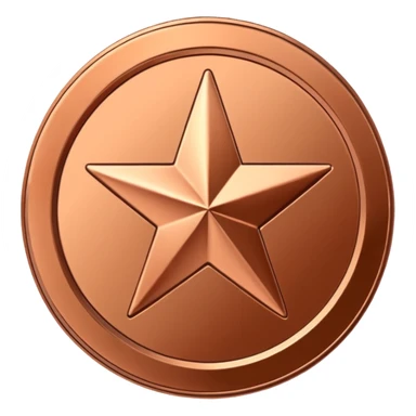 A shiny, metallic coin in Copper's signature brand color. In the center, you could have a simple star, a checkmark, or a "W" for "Win." sticker