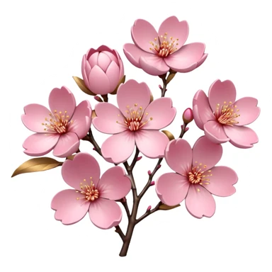 sakura blossom with gold accents sticker