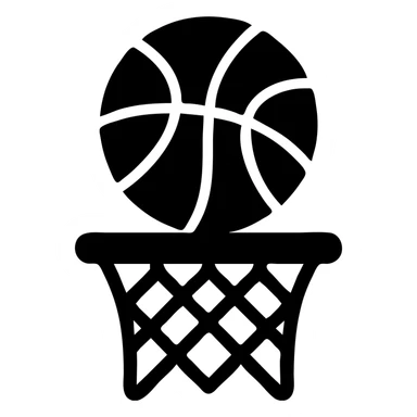A basketball ball in a net sticker