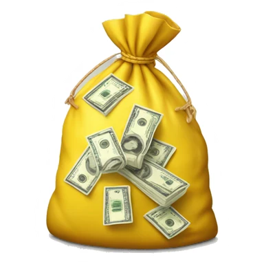 Yellow bag of money sticker