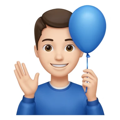 layer holding blue balloon sticker