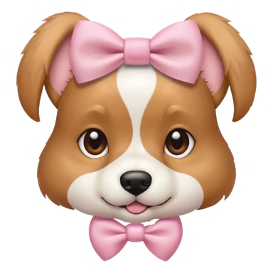 A cute dog with a light pink bow  sticker
