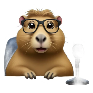 Capybara news anchor sticker