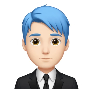 blue hair pastel skinned groom sticker