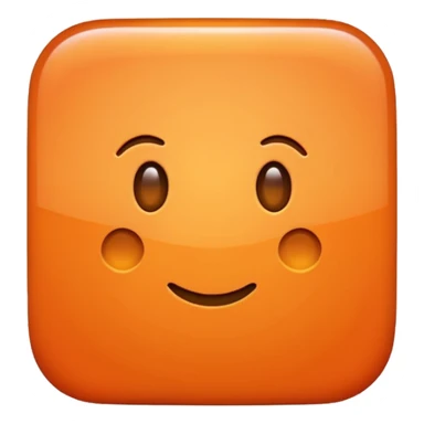 a voluminous glossy orange square with rounded edges sticker