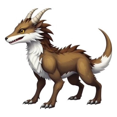 Sergal-Vernid-hybrid-animal-creature, full body, 4 legs, horned sticker