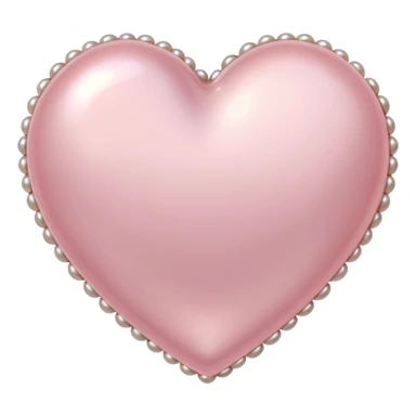 Pale pink heart with pale pink pearls around it  sticker
