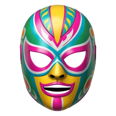 luchador ski mask, colorful mexican wrestling mask sticker