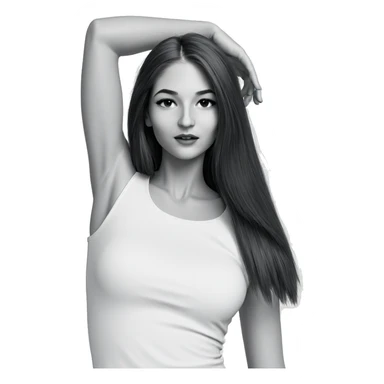 monochrome portrait of girl sticker